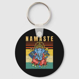 Yoga - Ganesha - Spiritual Meditation - Namaste - Key Ring