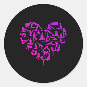Yoga Gansha Namaste Heart Poses Meditation _1  Classic Round Sticker