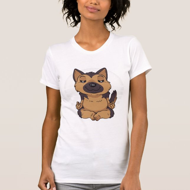 Yoga German Shepherd T-Shirt (Front)