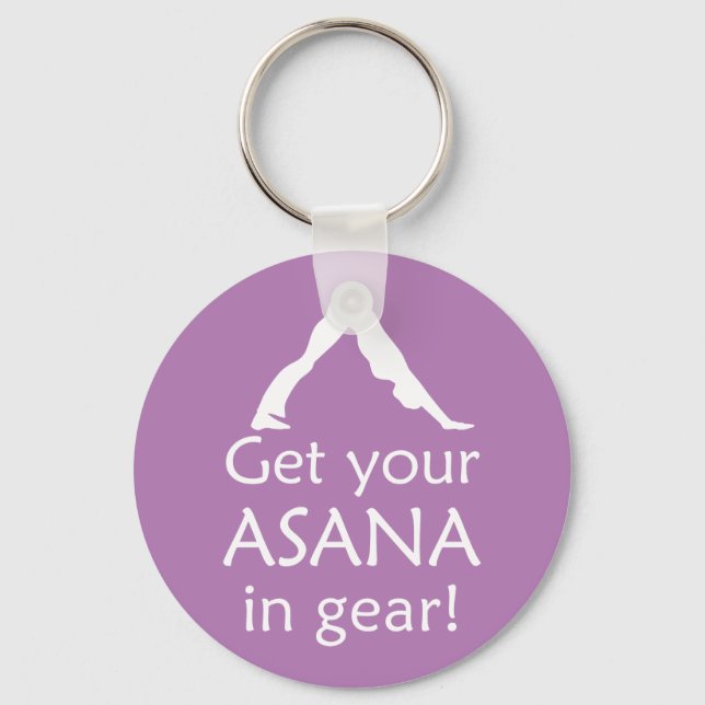 Yoga Get Your Asana In Gear Key Ring (Front)