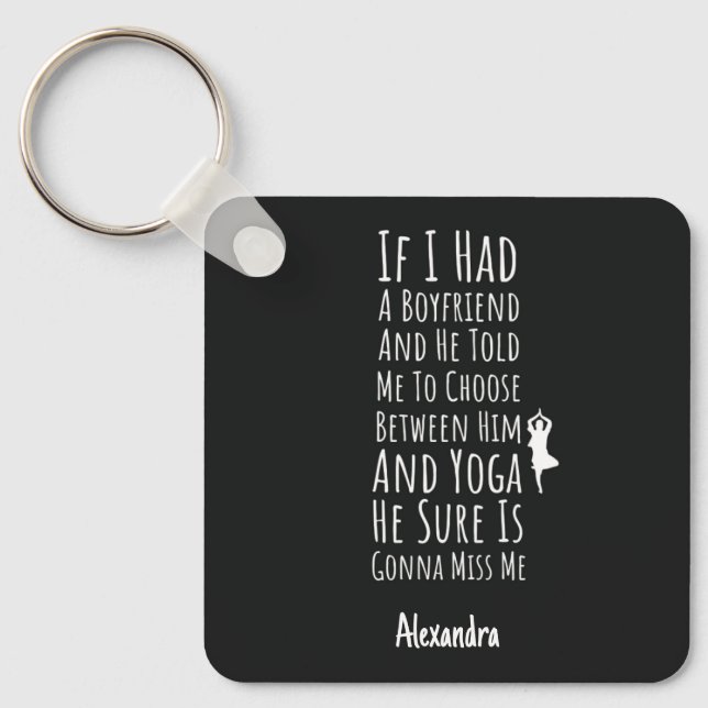 Yoga Gifts For Girls Yogi Funny Personalized Key Ring (Front)