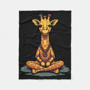 Yoga Giraffe Meditation Mindfulness Zen Namaste  Fleece Blanket