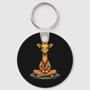 Yoga Giraffe Meditation Mindfulness Zen Namaste Key Ring