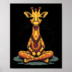 Yoga Giraffe Meditation Mindfulness Zen Namaste Poster