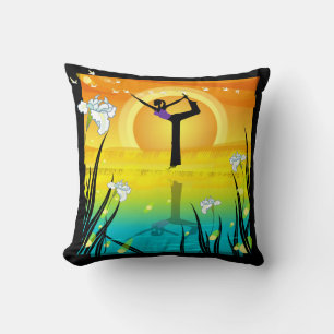 Yoga Girl at Pond American MoJo Pillow