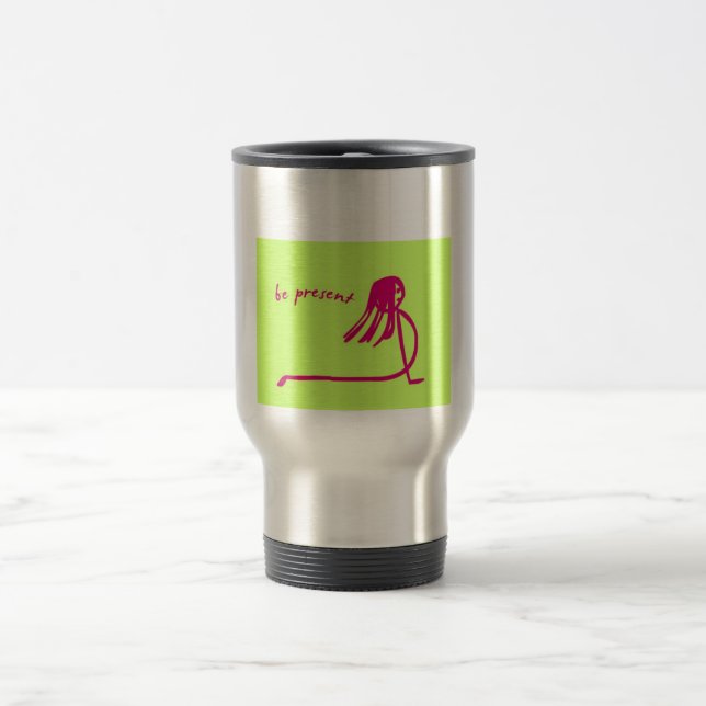 Yoga Girl Be Present coffee mug (Center)