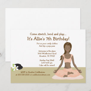 Yoga Girl Birthday Party #3 Invitation