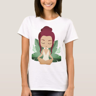 Yoga Girl calm wellness uplifting mindful art  T-Shirt