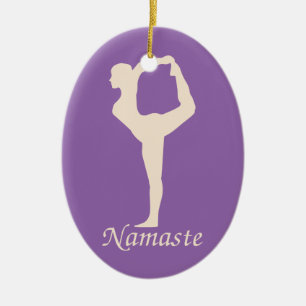 Yoga girl ceramic tree decoration