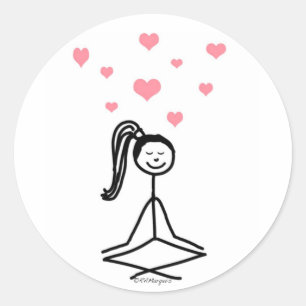 Yoga Girl Classic Round Sticker