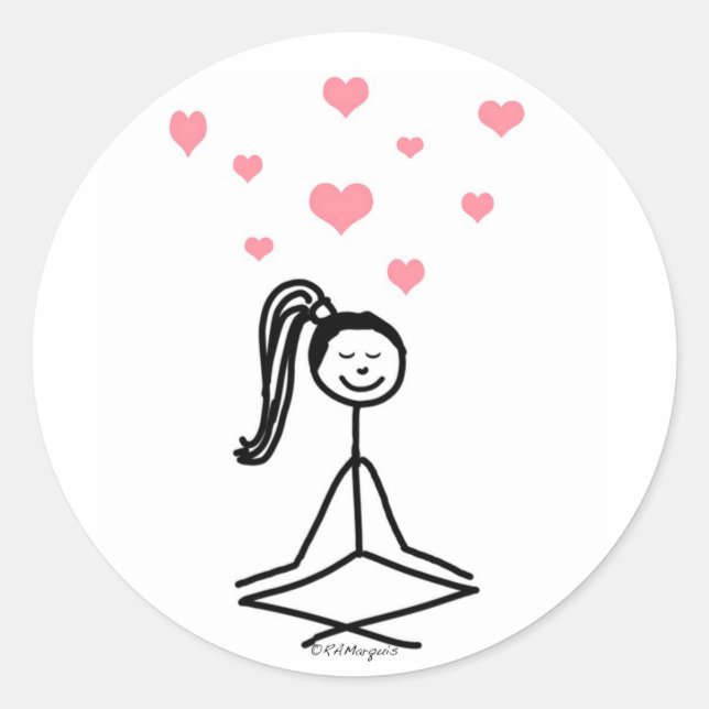 Yoga Girl Classic Round Sticker (Front)