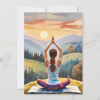 Yoga Girl Comfortable, Peace Holiday Card