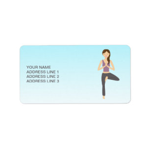 Yoga Girl Doing The Tree Pose Illustration & Text Label