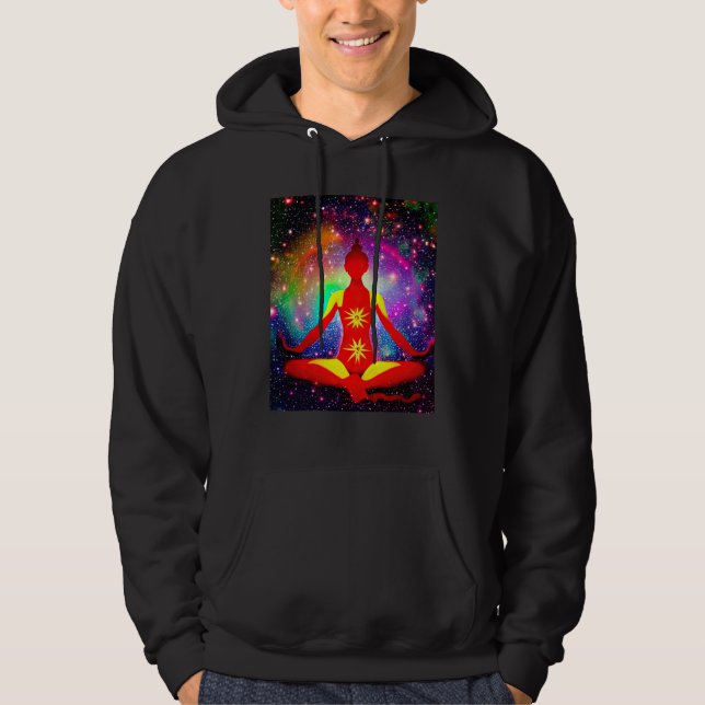 Yoga Girl Female Sun Salutation Meditation Chakra  Hoodie (Front)
