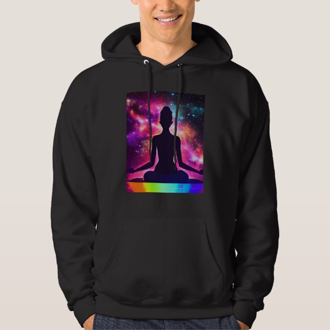Yoga Girl Female Sun Salutation Meditation Chakra  Hoodie (Front)