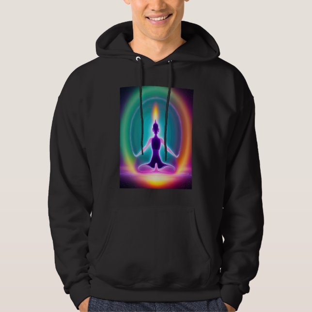 Yoga Girl Female Sun Salutation Meditation Chakra  Hoodie (Front)
