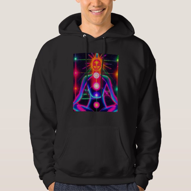 Yoga Girl Female Sun Salutation Meditation Chakra  Hoodie (Front)