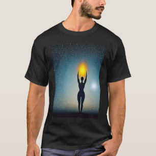 Yoga Girl Female Sun Salutation Meditation Chakra T-Shirt