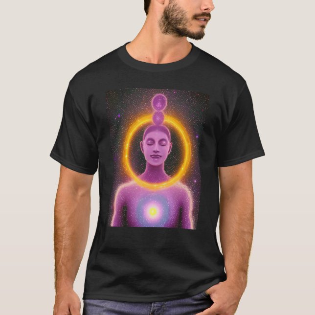 Yoga Girl Female Sun Salutation Meditation Chakra  T-Shirt (Front)