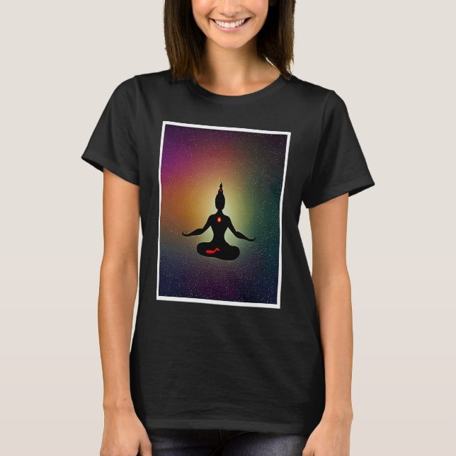 Yoga Girl Female Sun Salutation Meditation Chakra  T-Shirt (Front)