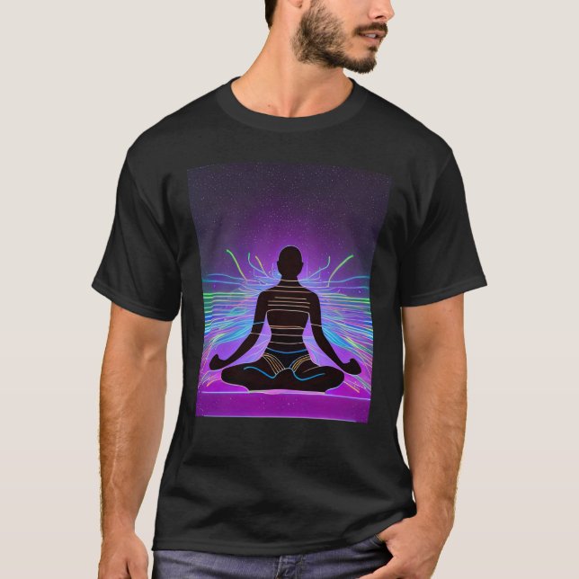 Yoga Girl Female Sun Salutation Meditation Chakra  T-Shirt (Front)