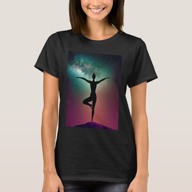 Yoga Girl Female Sun Salutation Meditation Chakra  T-Shirt (Front)