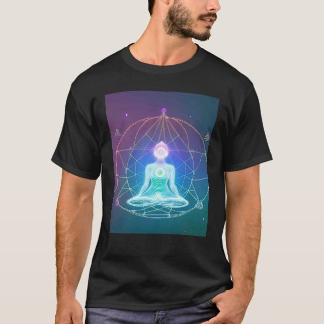 Yoga Girl Female Sun Salutation Meditation Chakra  T-Shirt (Front)