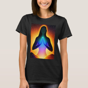 Yoga Girl Female Sun Salutation Meditation Chakra  T-Shirt