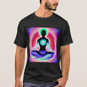 Yoga Girl Female Sun Salutation Meditation Chakra  T-Shirt