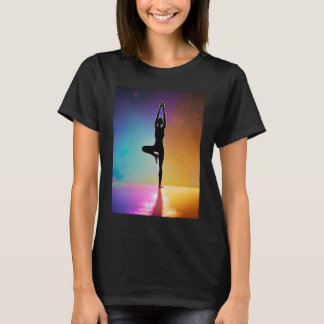 Yoga Girl Female Sun Salutation Meditation Chakra  T-Shirt