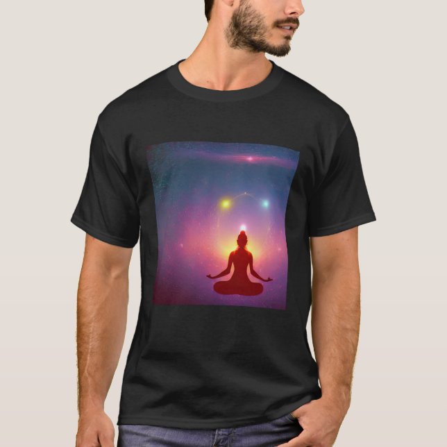 Yoga Girl Female Sun Salutation Meditation Chakra  T-Shirt (Front)