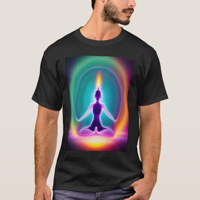 Yoga Girl Female Sun Salutation Meditation Chakra  T-Shirt (Front)