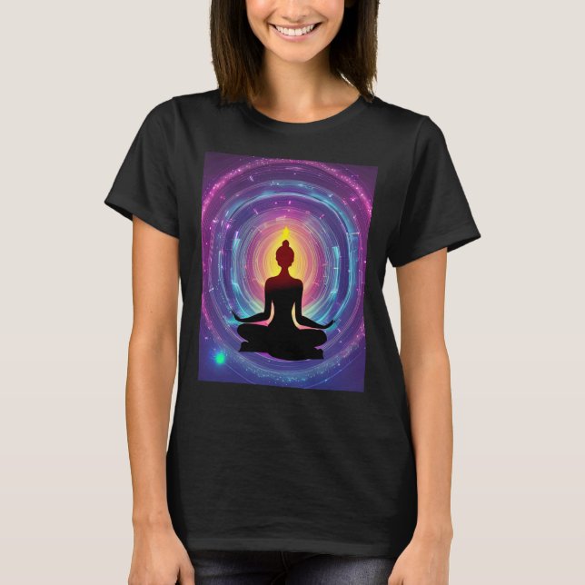 Yoga Girl Female Sun Salutation Meditation Chakra  T-Shirt (Front)