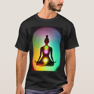 Yoga Girl Female Sun Salutation Meditation Chakra  T-Shirt