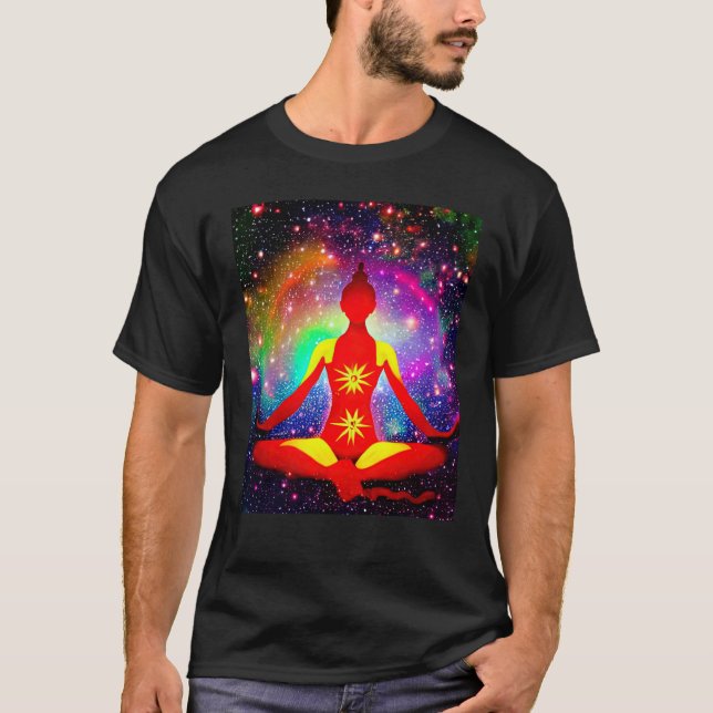 Yoga Girl Female Sun Salutation Meditation Chakra  T-Shirt (Front)