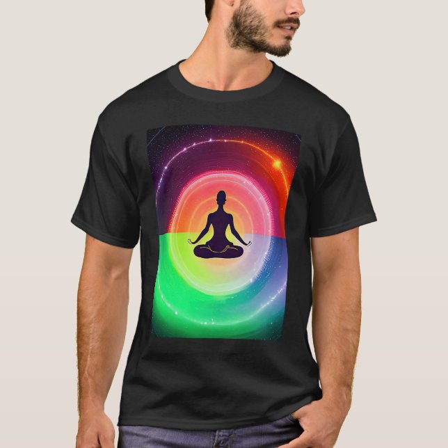 Yoga Girl Female Sun Salutation Meditation Chakra  T-Shirt (Front)