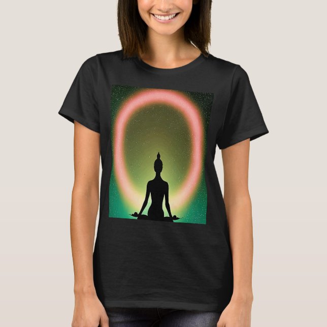 Yoga Girl Female Sun Salutation Meditation Chakra  T-Shirt (Front)