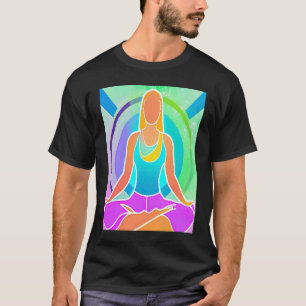 Yoga Girl Female Sun Salutation Meditation Chakra T-Shirt