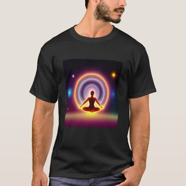 Yoga Girl Female Sun Salutation Meditation Chakra  T-Shirt (Front)