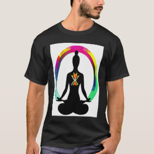 Yoga Girl Female Sun Salutation Meditation Chakra T-Shirt