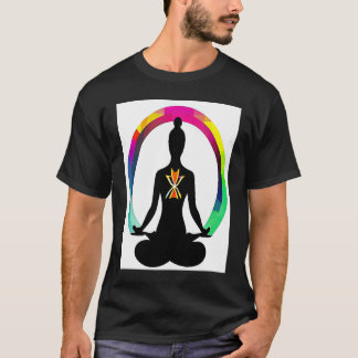 Yoga Girl Female Sun Salutation Meditation Chakra  T-Shirt