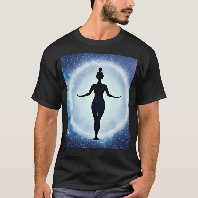 Yoga Girl Female Sun Salutation Meditation Chakra  T-Shirt (Front)