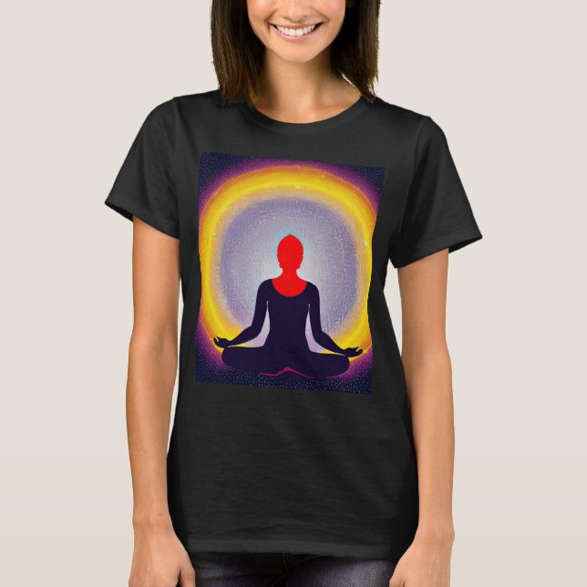 Yoga Girl Female Sun Salutation Meditation Chakra  T-Shirt (Front)