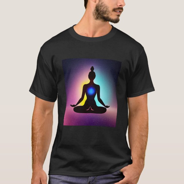 Yoga Girl Female Sun Salutation Meditation Chakra  T-Shirt (Front)