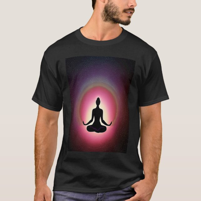Yoga Girl Female Sun Salutation Meditation Chakra  T-Shirt (Front)