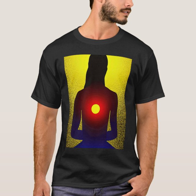 Yoga Girl Female Sun Salutation Meditation Chakra  T-Shirt (Front)