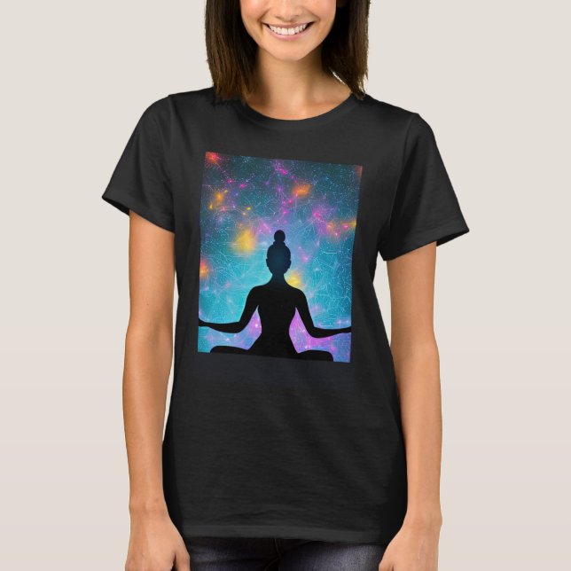 Yoga Girl Female Sun Salutation Meditation Chakra  T-Shirt (Front)
