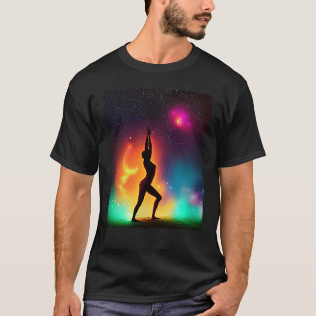 Yoga Girl Female Sun Salutation Meditation Chakra  T-Shirt (Front)