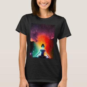 Yoga Girl Female Sun Salutation Meditation Chakra  T-Shirt