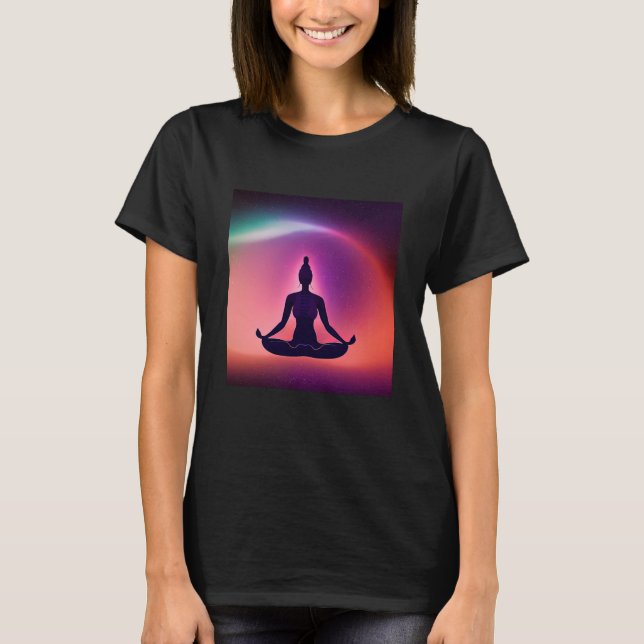 Yoga Girl Female Sun Salutation Meditation Chakra  T-Shirt (Front)
